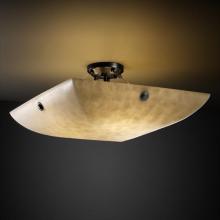  CLD-9654-25-MBLK-F3-LED-6000 - 36" Semi-Flush Bowl w/ Pair Square w/ Points Finials