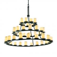  CNDL-8714-14-AMBR-MBLK - Dakota 45-Light 3-Tier Ring Chandelier