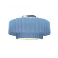  CER-6373-SKBL-NCKL - Medium Tier Pleated Semi-Flush