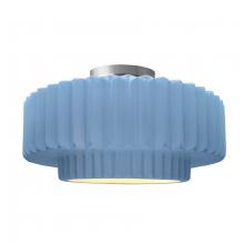  CER-6375-SKBL-NCKL - Large Tier Pleated Semi-Flush