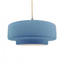  CER-6545-SKBL-NCKL-BEIG-TWST - Large Tier 1-Light Pendant