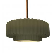  CER-6553-MGRN-BRSS-RIGID - Medium Tier Pleated 1-Light Pendant