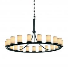  FAB-8716-10-CREM-MBLK - Dakota 21-Light 1-Tier Ring Chandelier