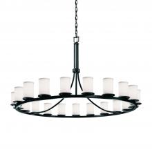  FAB-8716-10-WHTE-MBLK - Dakota 21-Light 1-Tier Ring Chandelier