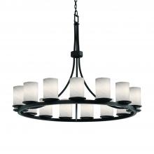  FSN-8715-10-WEVE-MBLK - Dakota 15-Light 1-Tier Ring Chandelier