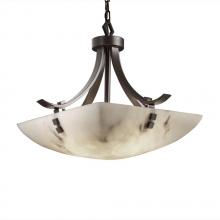 Justice Design Group FAL-9751-35-DBRZ-F4-LED-3000 - 18" Pendant Bowl - Flat Bars w/ Finials