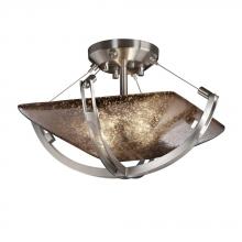  FSN-9710-35-MROR-NCKL-LED-2000 - 14" Semi-Flush Bowl w/ Crossbar