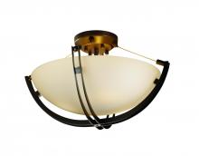  FSN-9711-35-OPAL-DBRZ-LED-3000 - 18" Semi-Flush Bowl w/ Crossbar