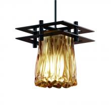  GLA-8165-16-AMBR-DBRZ-BKCD - Metropolis 1-Light Small Pendant (2 Flat Bars)