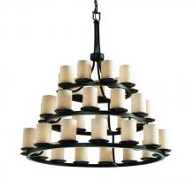  POR-8712-10-WFAL-MBLK - Dakota 36-Light 3-Tier Ring Chandelier