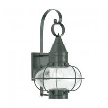  1512-GM-SE - Classic Onion Outdoor Wall Light - Gun Metal with Seeded Glass