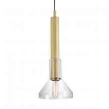  5386-SB-CL - Funnel Pendant Light - Satin Brass