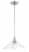  6331-PNBN-CL - Charis Single Light Pendant - Polished Nickel with Brushed Nickel