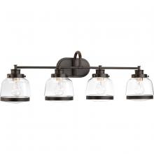  P300083-020 - Judson Collection Four-Light Antique Bronze Clear Glass Farmhouse Bath Vanity Light