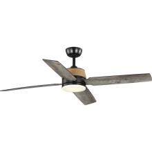  P250097-31M-30 - Schaffer II Collection 56 in. Four-Blade Matte Black Modern Organic Ceiling Fan with Integrated LED