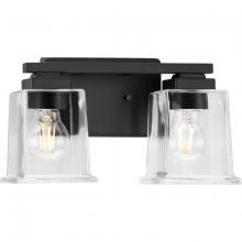  P300378-31M - Gilmour Collection Two-Light Modern Farmhouse Matte Black Clear Glass Bath Vanity Light