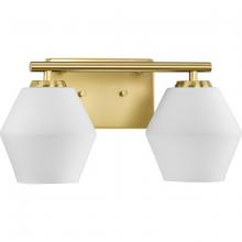  P300431-191 - Copeland Collection Two-Light Brushed Gold Vanity Mid-Century Modern Vanity Light