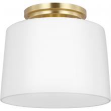  P350260-012 - Adley Collection One-Light Satin Brass Etched Opal  Glass New Traditional Flush Mount Light