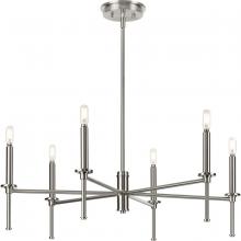  P400294-009 - Elara Collection Six-Light New Traditional Brushed Nickel Chandelier Light