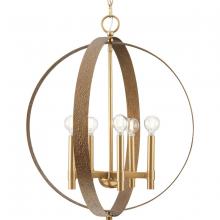  P400391-205 - Allegheny Collection Five-Light Soft Gold Rustic Modern Pendant