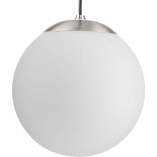  P500462-009 - Atwell Collection Brushed Nickel and Opal Glass Globe Medium Hanging Pendant Light