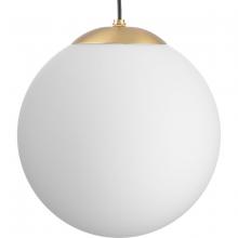  P500463-109 - Atwell Collection Brushed Bronze and Opal Glass Globe Large Hanging Pendant Light