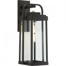  P560287-020 - Walcott Collection One-Light Antique Bronze with Brasstone Accents Clear Glass Transitional Outdoor