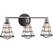  P300030-143 - Gauge Collection Three-Light Graphite Farmhouse Bath Vanity Light