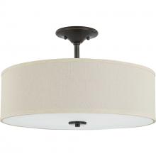  P350168-020 - Inspire Collection Antique Bronze Three-Light 18" Semi-Flush Mount