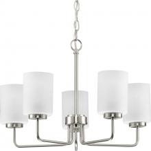  P400275-009 - Merry Collection Five-Light Brushed Nickel and Etched Glass Transitional Style Chandelier Light