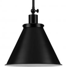  P500325-031 - Hinton Collection One-Light Matte Black Vintage Style Hanging Pendant Light