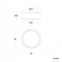  FM-20509-40-WT/AB - Salvo Flush Mount Light