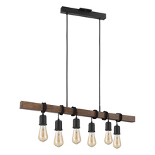  204243A - Violon - 6 Light Linear Pendant - Black and Dark Brown