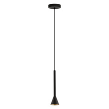  97604A - 1x10W LED GU10 Mini Pendant With Matte Black & Gold Finish