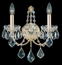  1702-22 - Century 2 Light 120V Wall Sconce in Heirloom Gold with Clear Heritage Handcut Crystal