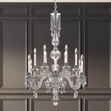  HA5808N-40H - Hamilton Nouveau 12 Light 120V Chandelier in Polished Silver with Heritage Handcut Crystal