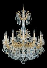  5011-22 - La Scala 12 Light 120V Chandelier in Heirloom Gold with Clear Heritage Handcut Crystal