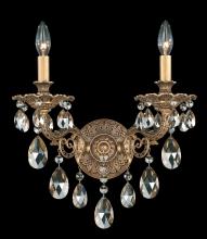  5642-48H - Milano 2 Light 120V Wall Sconce in Antique Silver with Clear Heritage Handcut Crystal