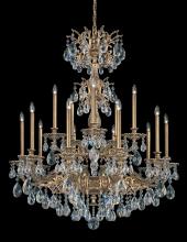  5686-48H - Milano 15 Light 120V Chandelier in Antique Silver with Clear Heritage Handcut Crystal