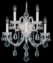  6806-40R - Olde World 5 Light 120V Wall Sconce in Polished Silver with Radiance Crystal