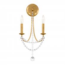  RJ1002N-22O - Verdana 2 Light 120V Wall Sconce in Heirloom Gold with Clear Optic Crystal