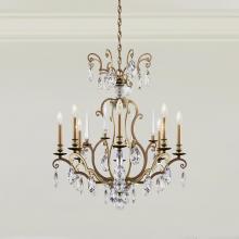  RN3871N-23H - Renaissance Nouveau 8 Light 120V Chandelier in Etruscan Gold with Clear Heritage Handcut Crystal