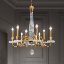  S9334-48OH - Amadeus 8 Light 120V Chandelier in Antique Silver with Optic Haze Quartz