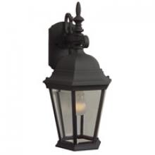  Z254-TB - Straight Glass Cast 1 Light Medium Outdoor Wall Lantern in Textured Black