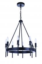  54328-FB - Larrson 8 Light Chandelier in Flat Black