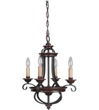  38724-AGTB - Stafford 4 Light Chandelier in Aged Bronze/Textured Black