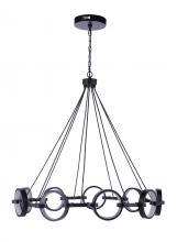  59329-FB-LED - Context 9 Light LED Chandelier in Flat Black