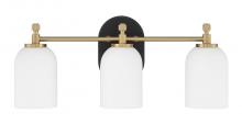  60303-FBSB - Council 3 Light Vanity in Flat Black/Satin Brass