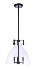  55893-FB - Chardonnay 3 Light Pendant in Flat Black