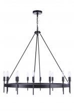  54314-FB - Larrson 14 Light Chandelier in Flat Black